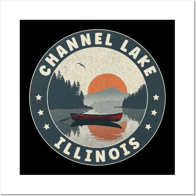 Channel Lake Illinois Sunset Wall Art by turtlestart